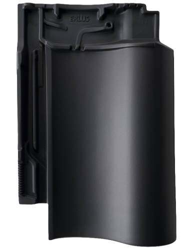 Керамическая черепица Erlus Hohlfalz SL, Черный матовый